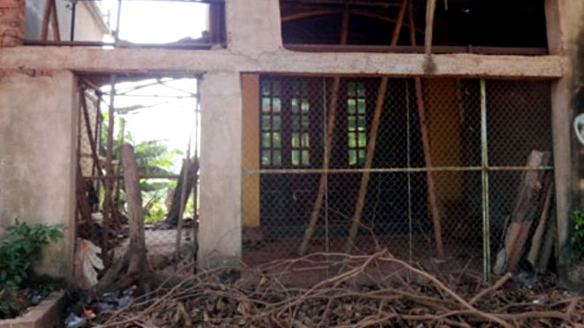 Ngôi nhà của gia đình Lê Văn Luyện giờ tan hoang