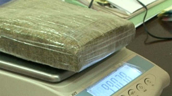 Một gói cần sa công an thu của Hiếu. Ảnh: Công an Nghệ An