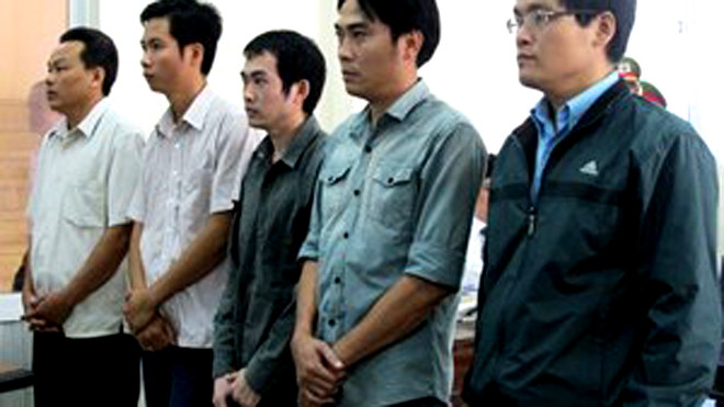 Quang cảnh phiên tòa sơ thẩm 