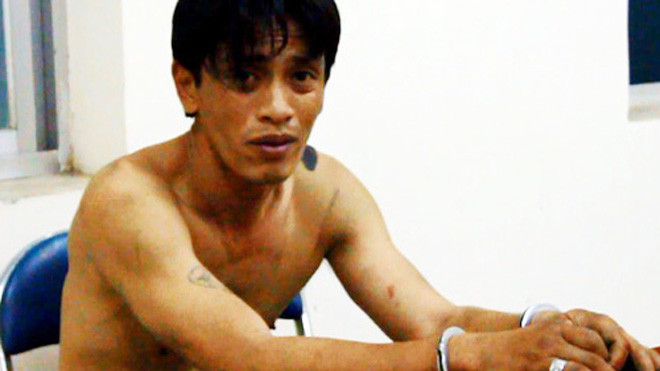 Nguyễn Quốc Thái tại công an. 