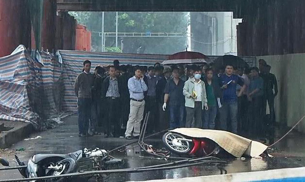 Hiện trường vụ tai nạn.