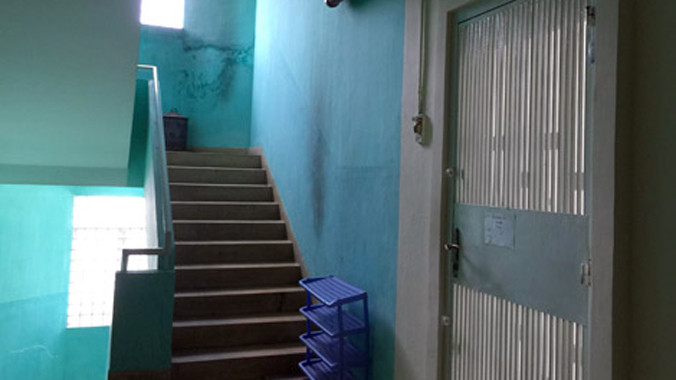 Căn hộ 506 - nơi xảy ra vụ án “thánh phục sinh” gây ra cái chết đau lòng cho cháu Vỹ.