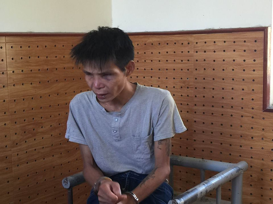 Đối tượng Lâm tại cơ quan điều tra. Ảnh: Hữu Sơn.