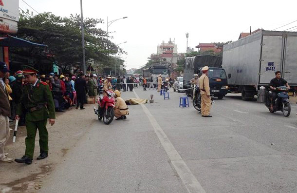 Hiện trường vụ tai nạn.