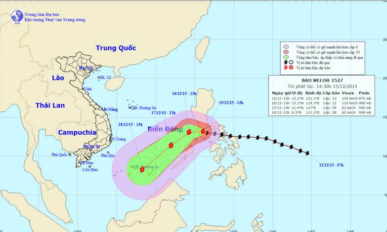 Ảnh: Trung tâm Dự báo Khí tượng Thủy văn Trung ương.