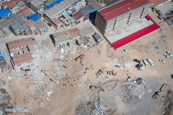 Hiện trường vụ nổ. Ảnh: Tân Hoa Xã