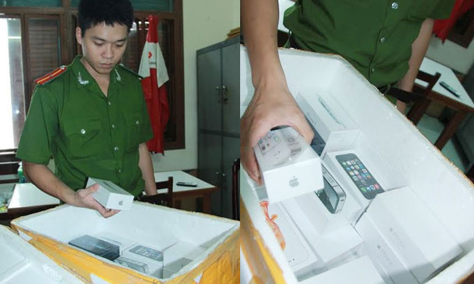 Lô hàng “khủng” Iphone 6S trị giá hàng trăm triệu đồng nhập lậu bị Công an quận Hải Châu phát hiện và thu giữ