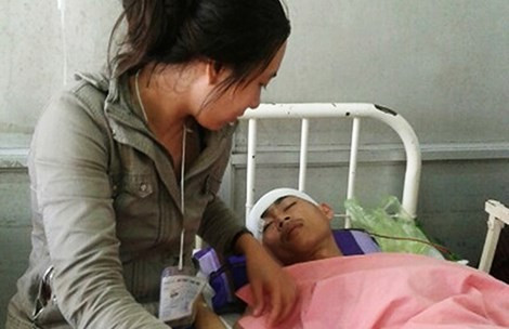 Anh Hiếu bị đánh chấn thương sọ não phải điều trị tại BV Chợ Rẫy (TP HCM)