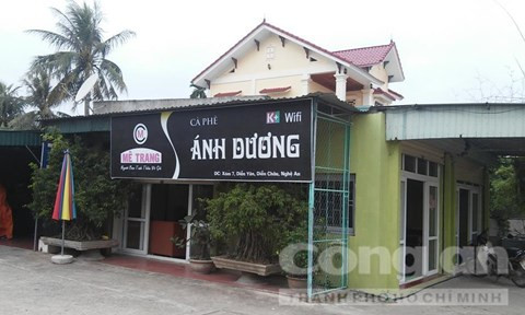 Quán cà phê Ánh Dương nơi xảy ra vụ việc