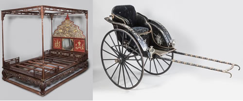 Long sàng của vua Thành Thái và xe kéo của Hoàng thái hậu Từ Minh