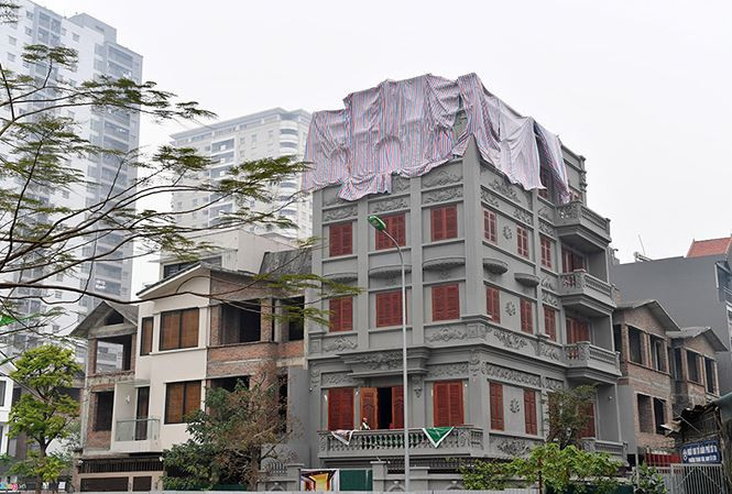 Công trình biệt thự sai phép tại Nam Từ Liêm đang bị xử lý.