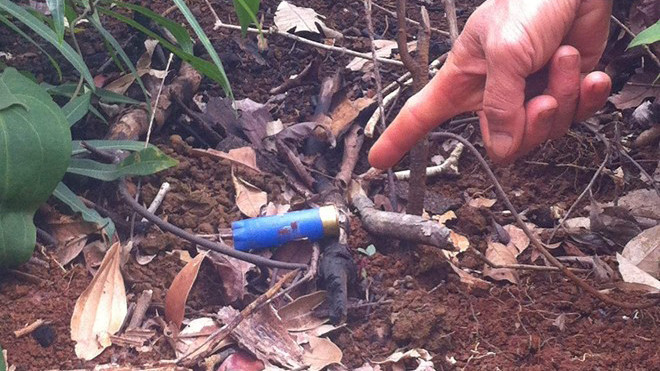 Vỏ đạn tại hiện trường. 