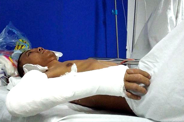 Anh Đ. được điều trị trong viện.