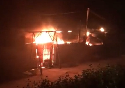 Hiện trường vụ cháy. Ảnh cắt từ video.