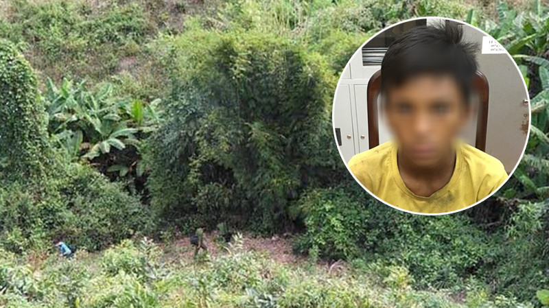 Hiện trường nơi phát hiện thi thể cháu Điểu L. và nghi phạm