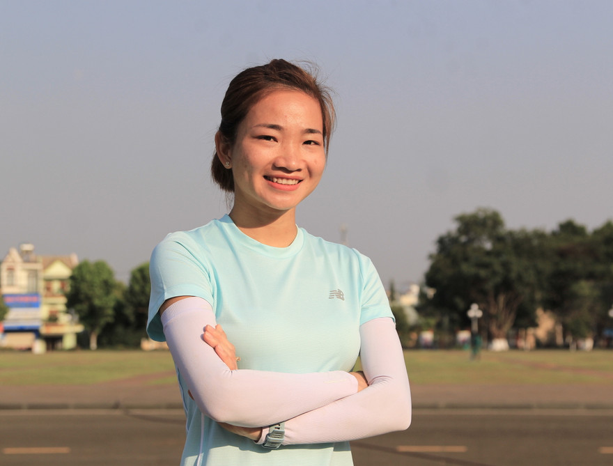 VĐV Nguyễn Thị Oanh tại Quảng trường Đại Đoàn Kết