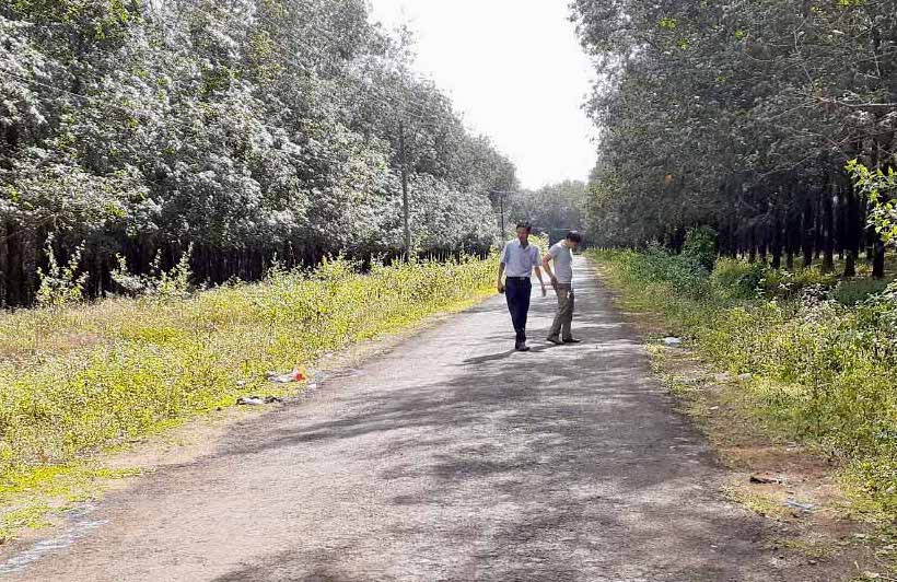 Đoạn đường liên thôn O Rang nơi xảy ra vụ tai nạn