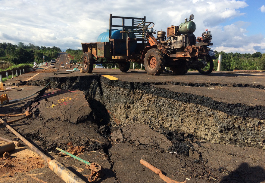 Đường tránh 250 tỉ đồng qua thị trấn Chư Sê tiếp tục sụt nún