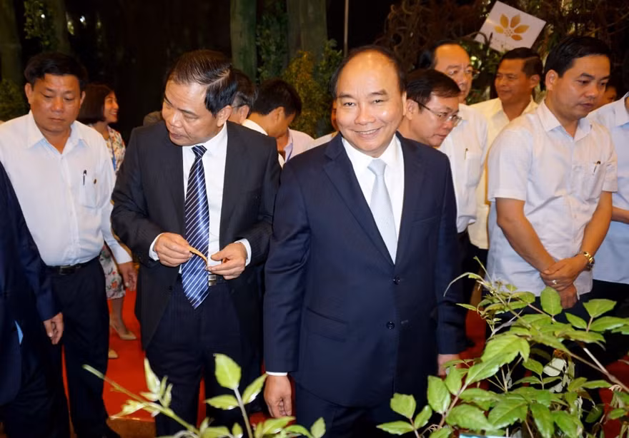 Thủ tướng Nguyễn Xuân Phúc tại hội nghị Đầu tư phát triển sâm Ngọc Linh và các dược liệu khác tại TP. Kon Tum.