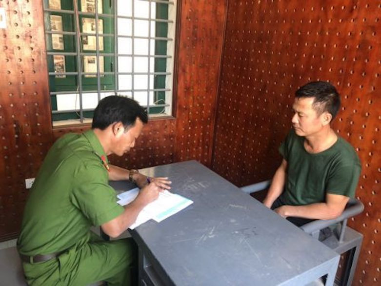 Đối tượng Lê Văn Hoàng. Ảnh Văn Cảnh