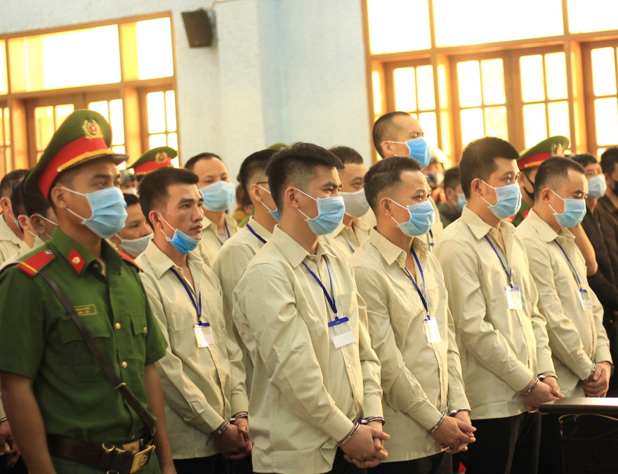 Các bị cáo tại phiên toà