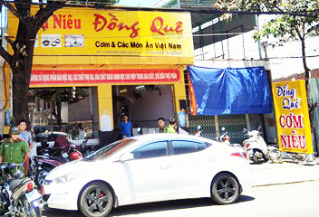 Quán cơm Đồng Quê, nơi phóng viên Du Nghĩa nhận 50 triệu đồng của doanh nghiệp. Ảnh VOV