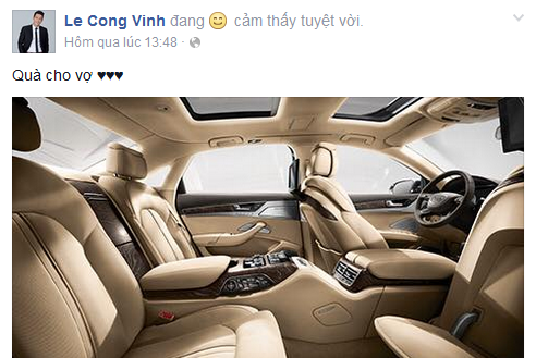 Tặng vợ siêu xe, Công Vinh bị gắn mác ‘nghiện’ khoe của