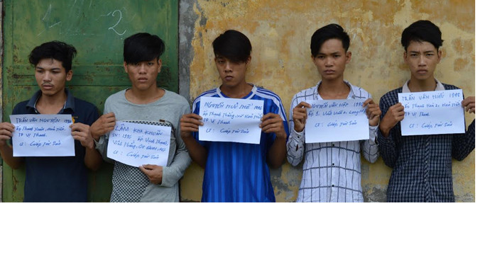 Nhóm thanh niên bị bắt. Ảnh: Công an cung cấp.