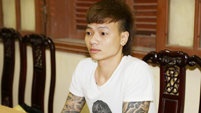 Khá tại cơ quan điều tra lúc bị bắt. Ảnh: Công an Bắc Ninh