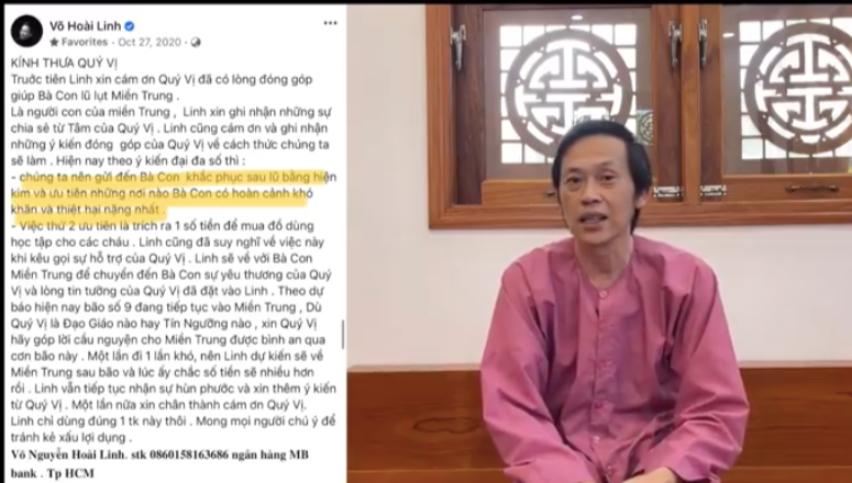 Nghệ sĩ Hoài Linh nhận sai và xin lỗi, giải thích lý do giải ngân chậm tiền từ thiện