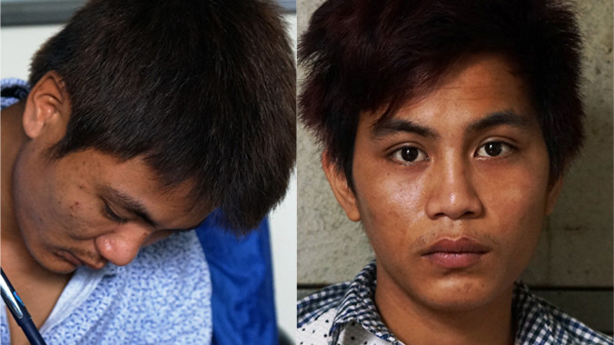 Hai đối tượng tại cơ quan điều tra.