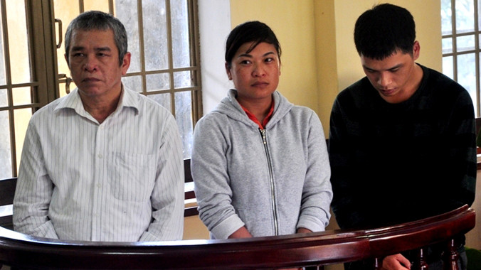 Các bị cáo tại phiên tòa.