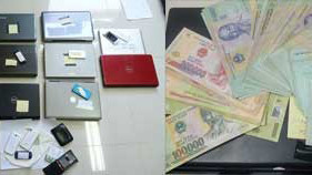 Tang vật, tiền mặt thu được của vụ án.