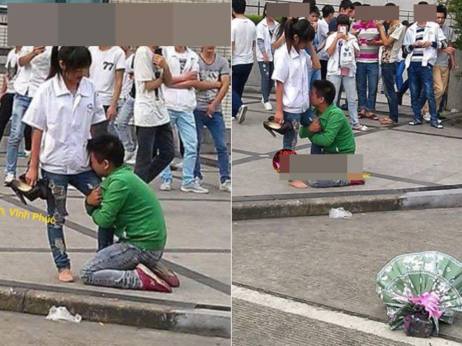 Thanh niên quỳ gối xin lỗi bạn gái gây xôn xao dân mạng