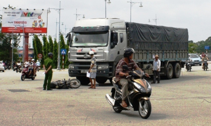 Hiện trường vụ tai nạn. Ảnh: Đ.Quang.