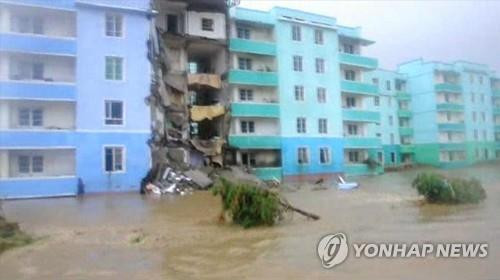 Lũ lụt ở Triều Tiên. Ảnh: Yonhap