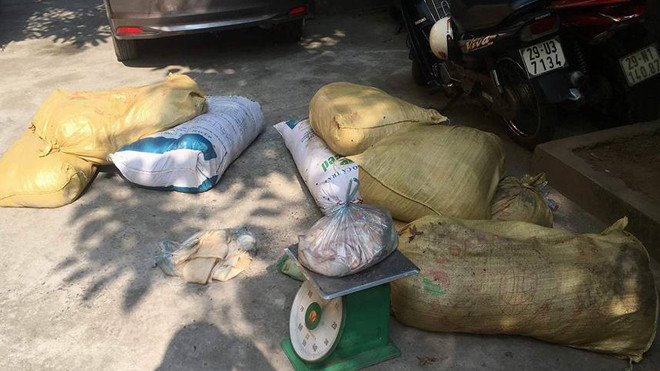 Hơn nửa tấn bì lợn thối bị thu giữ