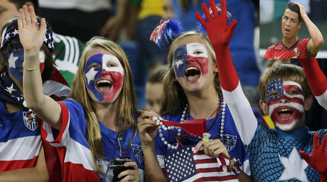 CĐV Mỹ sẽ nói lời tạm biệt với Ronaldo và đồng đội sau trận đấu đêm nay?.ảnh: AP