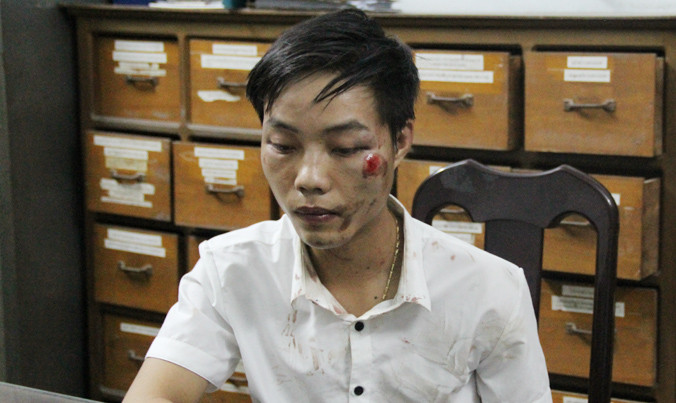 Đối tượng Nguyên tại cơ quan điều tra.