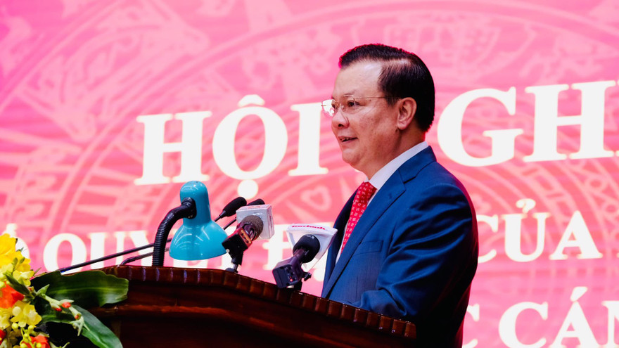 Tân Bí thư Thành uỷ Hà Nội Đinh Tiến Dũng. Ảnh: Mạnh Thắng