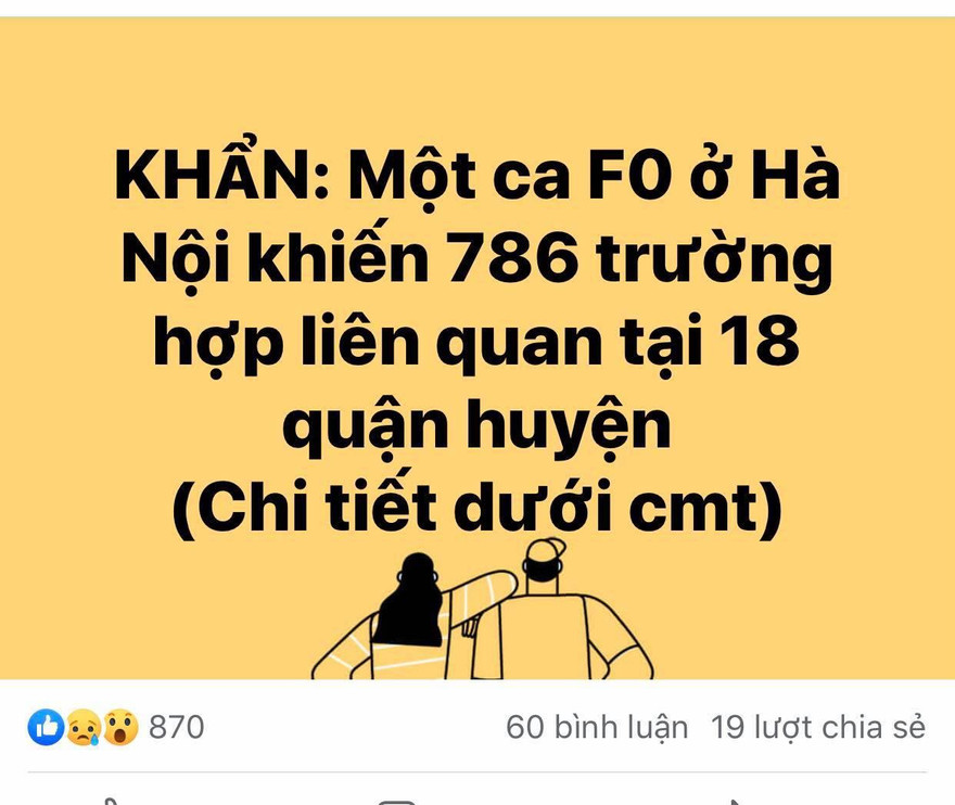 Hà Nội: Yêu cầu xử lý việc thông tin '786 người liên quan ca mắc COVID-19'