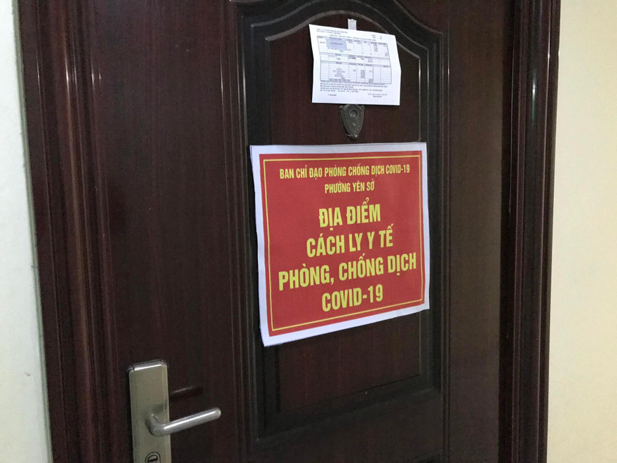Một căn hộ chung cư cách ly điều trị F0 trên địa bàn phường Yên Sở (Hoàng Mai, Hà Nội). Ảnh: Trường Phong