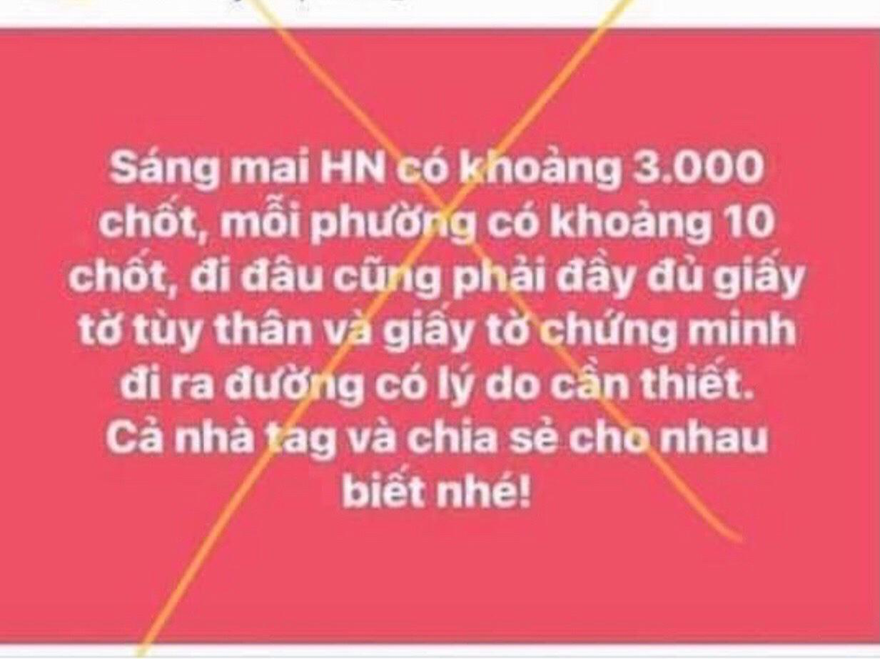 Hà Nội: Thêm 2 trường hợp tung tin '3.000 chốt kiểm dịch' bị xử lý