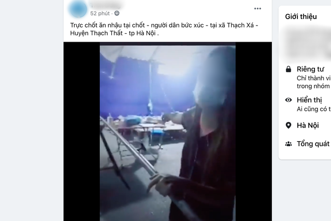 Cảnh ăn uống tại chốt trực COVID-19 bị người dân ghi lại, phát trên facebook