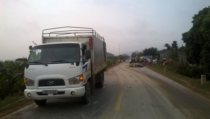 Hiện trường vụ tai nạn. 