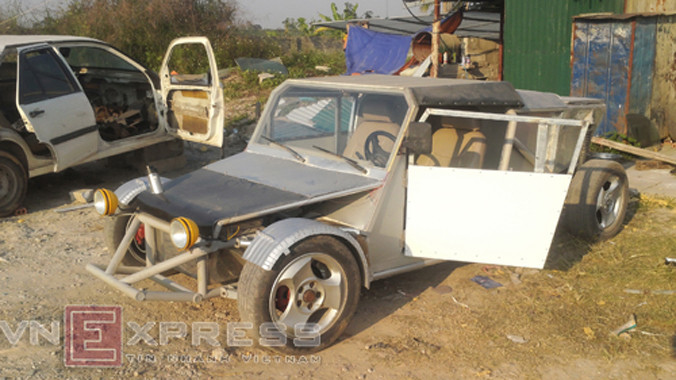 Xe tự chế tại Hoài Đức (Hà Nội) với chi phí 60 triệu.