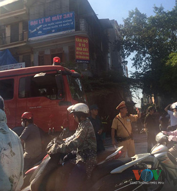 Hiện trường vụ cháy. Ảnh: VOV