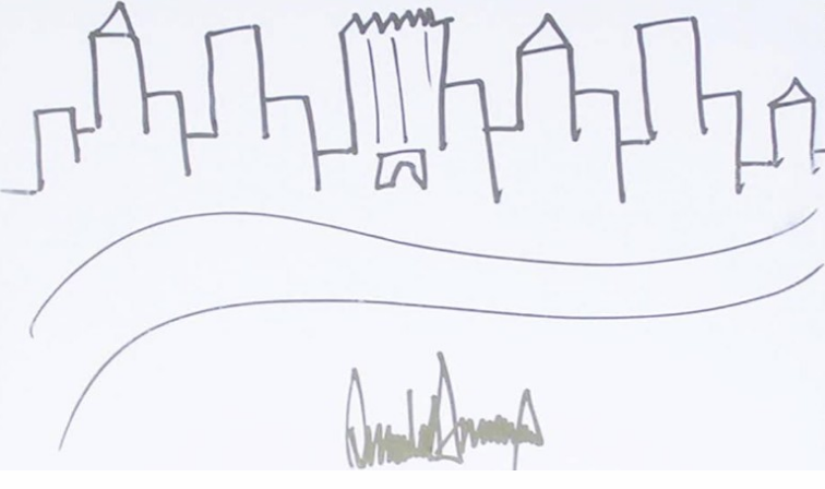 Bức tranh vừa được bán đấu giá của Tổng thống Mỹ Donald Trump. Ảnh: CNN