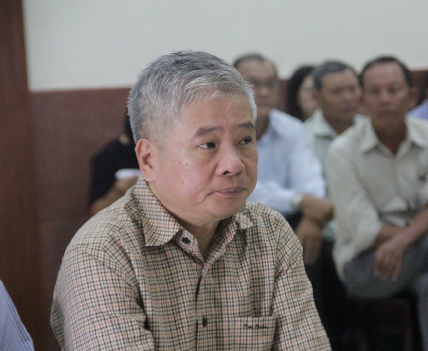 Nguyên phó Thống đốc Đặng Thanh Bình tại tòa sáng nay. Ảnh: Tân Châu