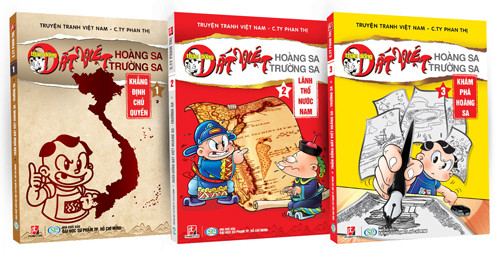 Ba đầu sách của Thần đồng Đất Việt nằm trong chủ đề về biển đảo quê hương.